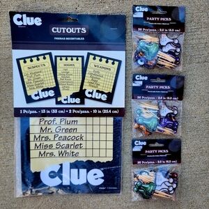 NWT Clue Boardgame Party Decorations Decor Cutouts & Decorative Picks Halloween